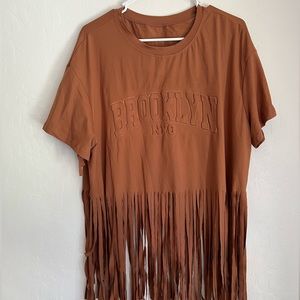 Shein Micro Suede fringe top